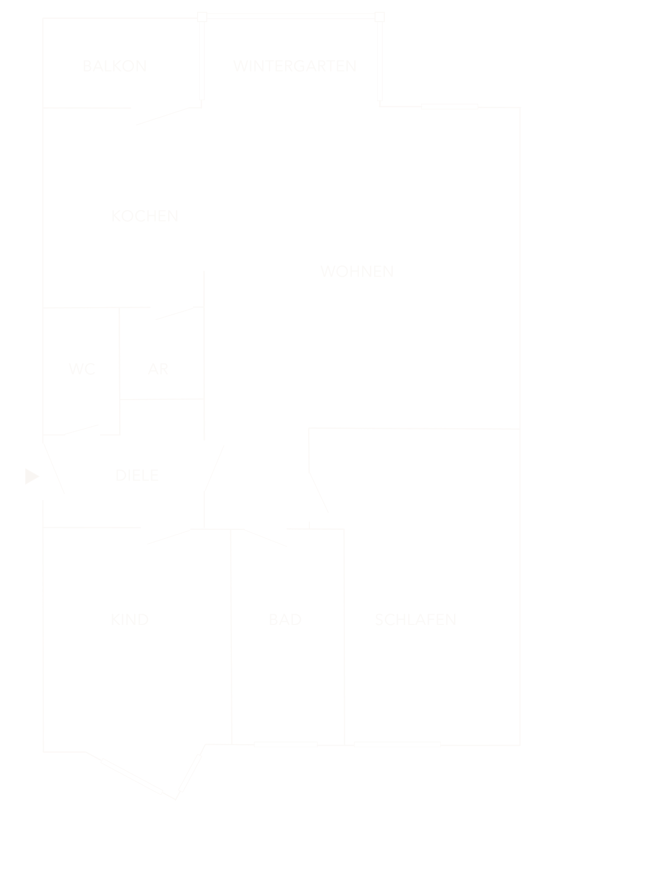 Helle 3 Zimmer Wohnung mit Balkon und Wintergarten zum Kauf in Fürth-Unterfürberg von Maja Prenzel Immobilien Immobilienmaklerin in Fürth: Grundriss Grundriss einer hellen 3 Zimmer Wohnung mit Balkon