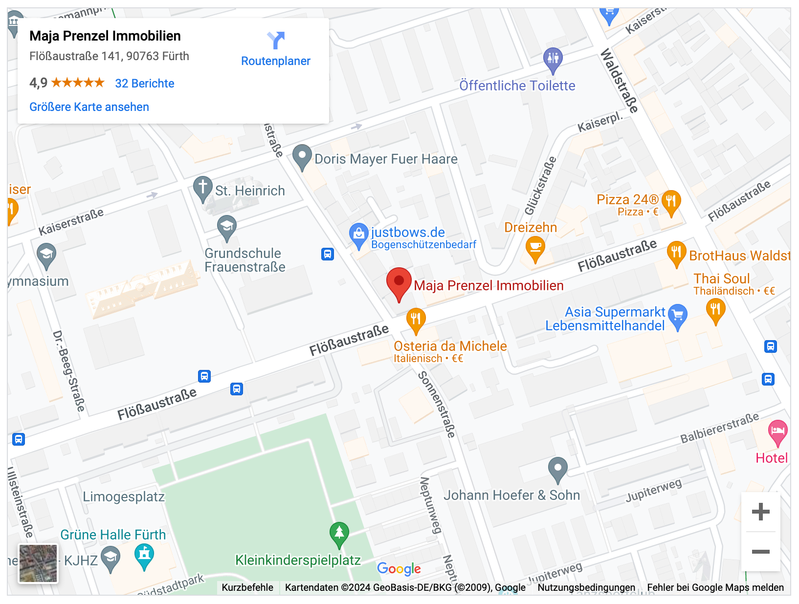 Lageplan Maja Prenzel Immobilien Fürther Südstadt 