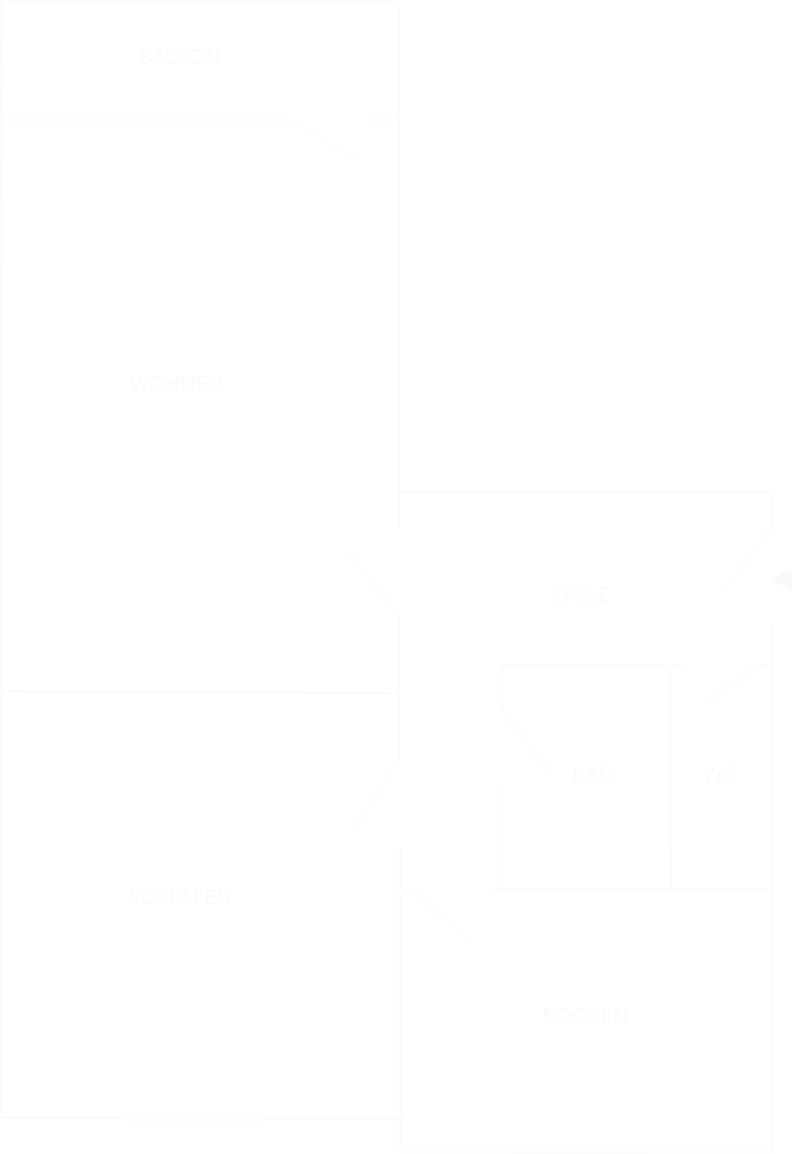 Grundriss einer 2 Zimmer Wohnung mit Balkon in Nürnberg Wetzendorf 