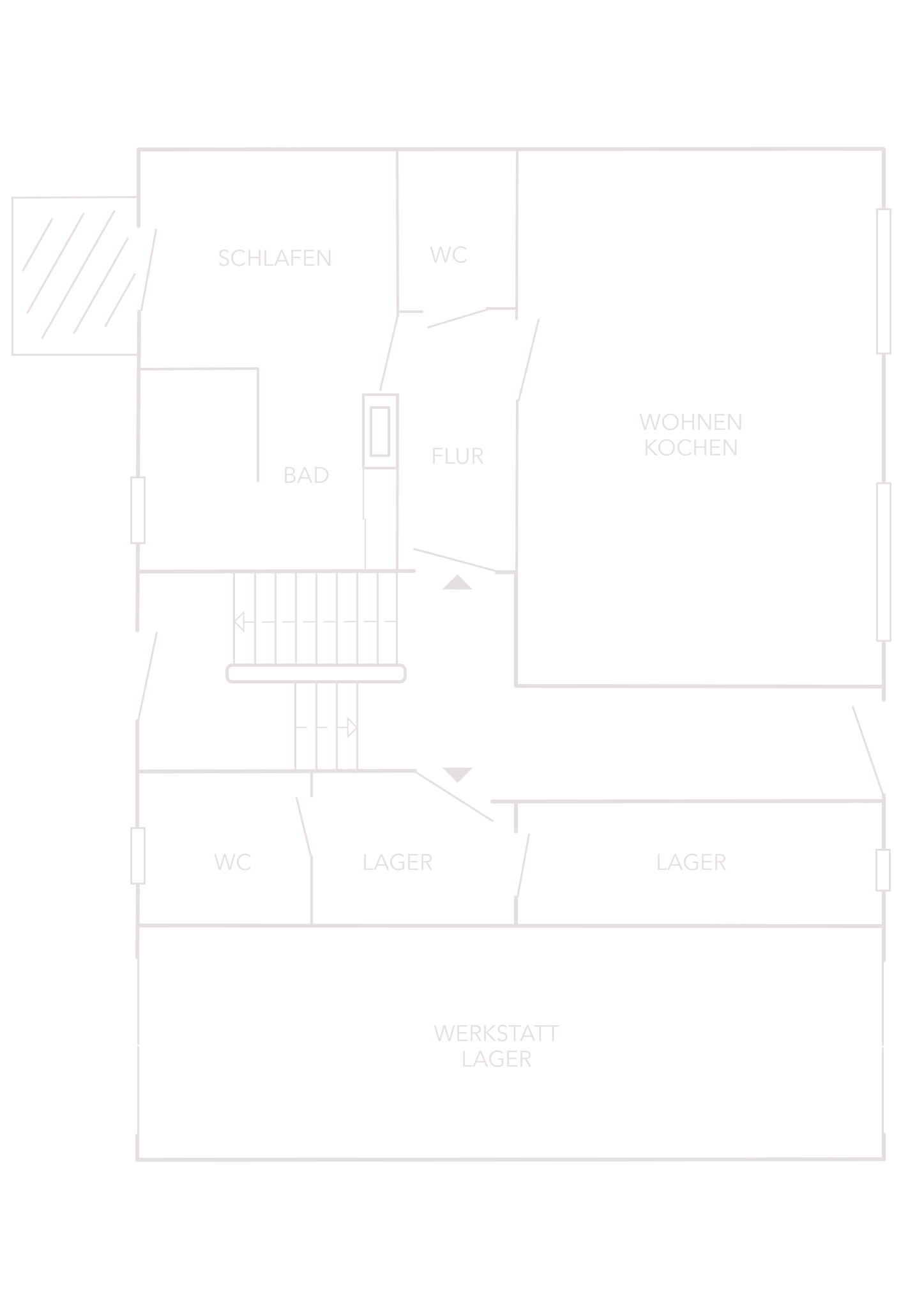 Doppelte Chancen: Wohnung plus Gewerbeeinheit am Stadtpark Grundriss Wohnung und Gewerbe