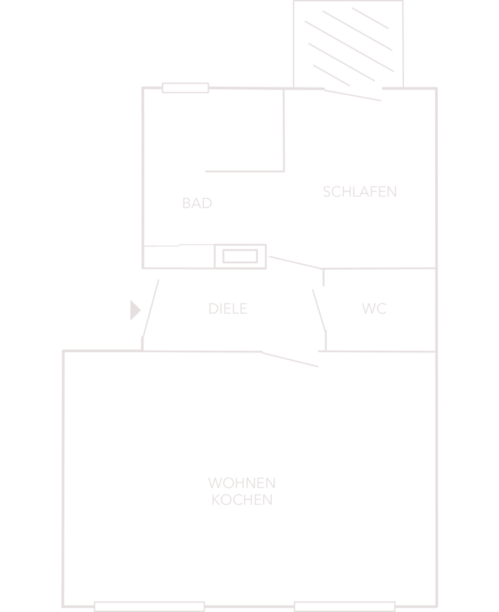 LOFT in Fürth: Wohnen und Arbeiten unter einem Dach_Grundriss EG 2-Zi Wohnung zum Kauf in Maxfeld_Grundriss Wohnung_Maja Prenzel IMMOBILIEN