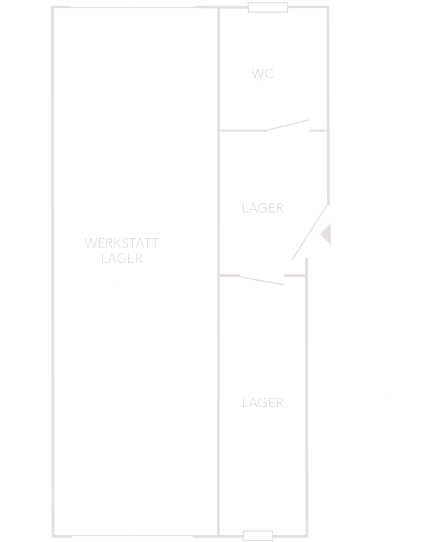 LOFT in Fürth: Wohnen und Arbeiten unter einem Dach_Grundriss OG 2-Zi Wohnung zum Kauf in Maxfeld_Grundriss Gewerbe_Maja Prenzel IMMOBILIEN